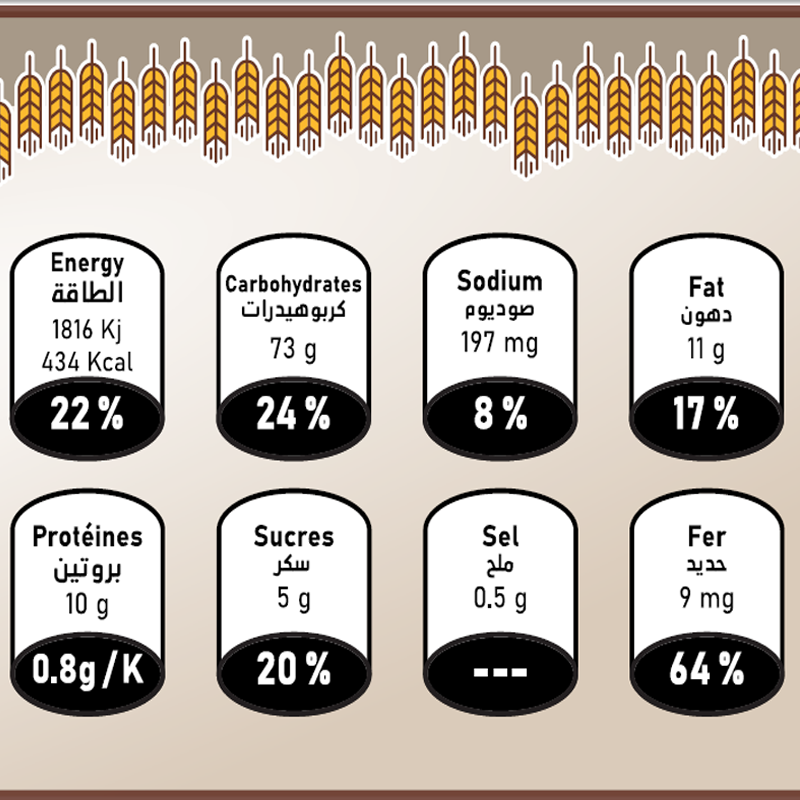 Bsissa au blé avec zaqquqo et fruits secs Mélange 200G
